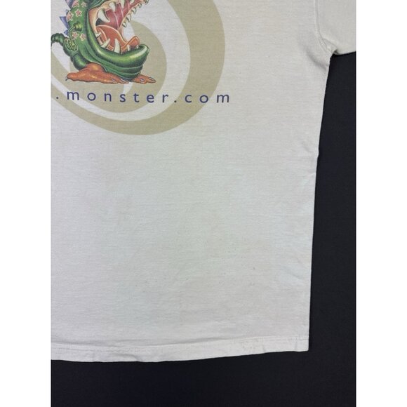 Vintage 90's Monster Dot Com Website Promo Rare Computer Art Graphic White Shirt - Picture 7 of 14